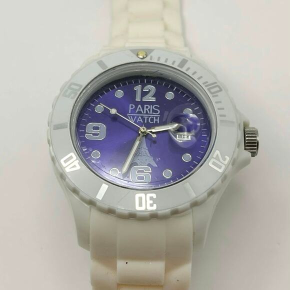 White & Purple Paris Men’s Watch - Picture 3 of 4